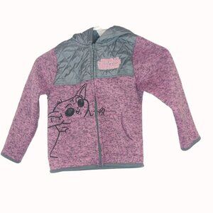 Star Wars Baby Yoda Grogu Pink Gray Hooded Jacket Girls Size 5